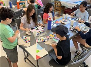 Campers painting